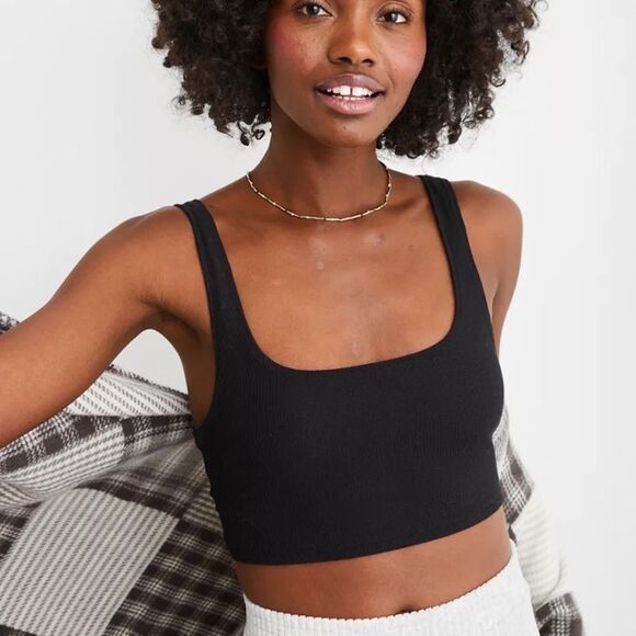 Aerie Holiday Best Lace Waffle Longline Bralette - Picture 2 of 4